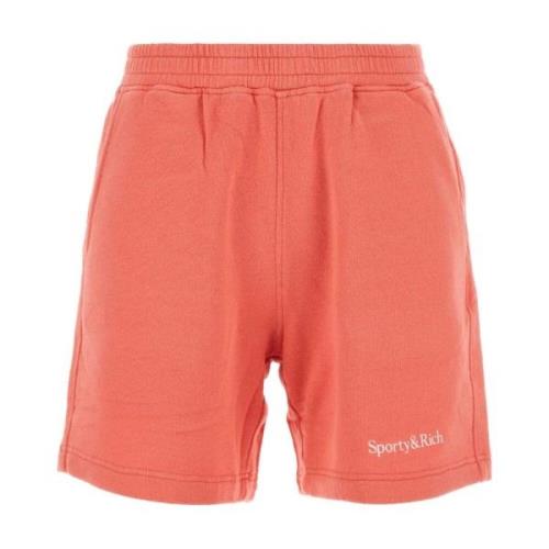 Stretch Katoen Zalmroze Shorts Sporty & Rich , Pink , Dames