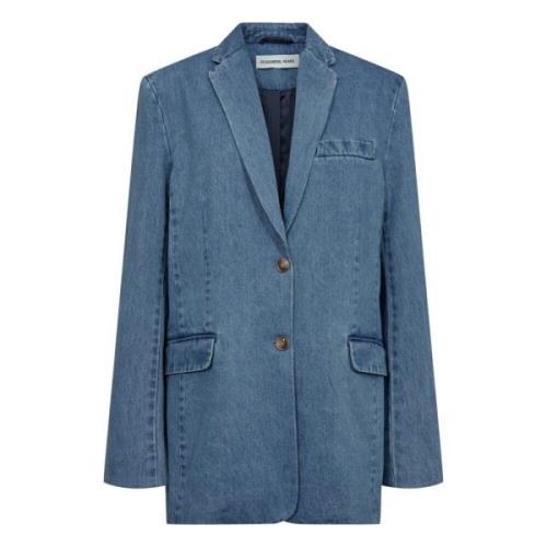 Denim Suiting Fusion Blazer Designers Remix , Blue , Dames