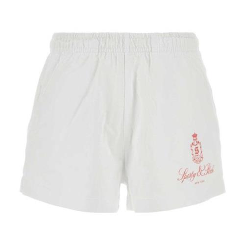 Witte Katoenen Disco Shorts Sporty & Rich , White , Dames