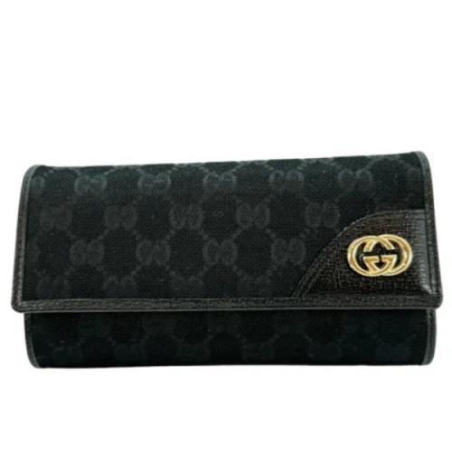 Pre-owned Canvas wallets Gucci Vintage , Black , Unisex