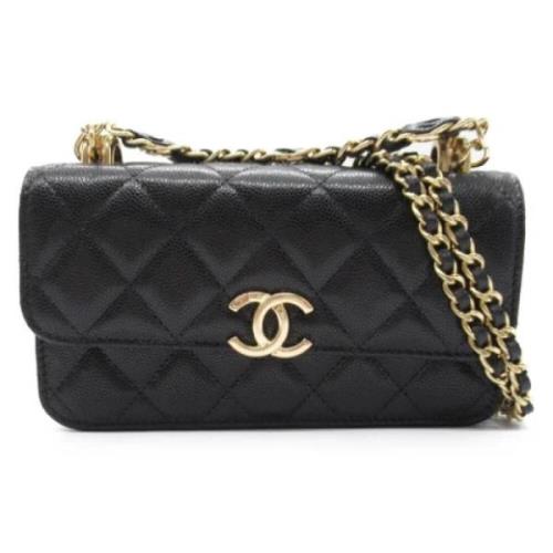 Pre-owned Leather chanel-bags Chanel Vintage , Black , Dames