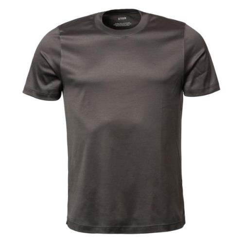 Luxe Katoenen T-shirt Eton , Gray , Heren