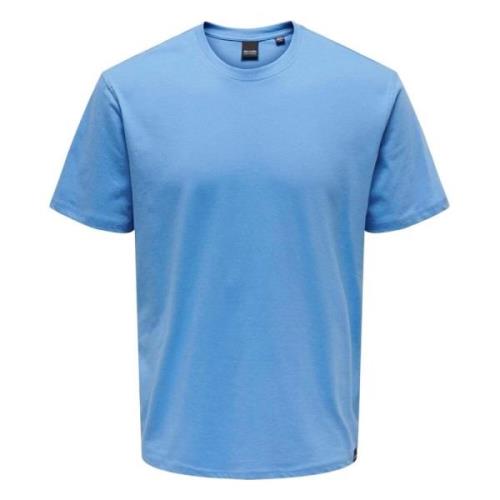 Regular Fit Ronde Hals T-shirt Only & Sons , Blue , Heren