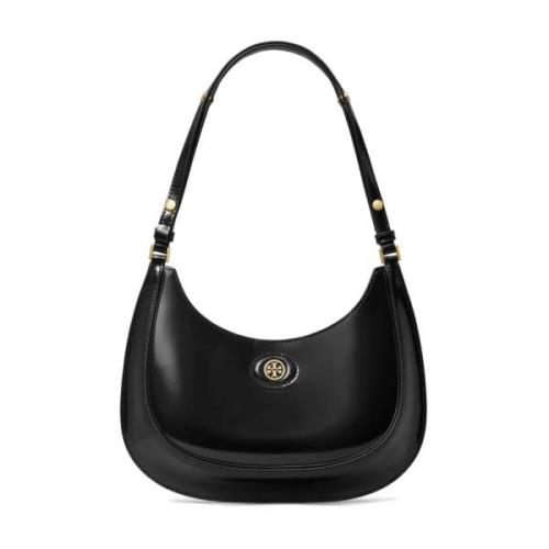 Omzetbare schoudertas in zwart leer Tory Burch , Black , Dames