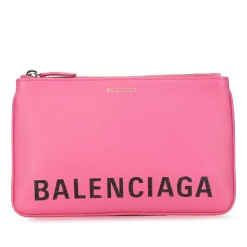 Pre-owned Leather clutches Balenciaga Vintage , Pink , Dames