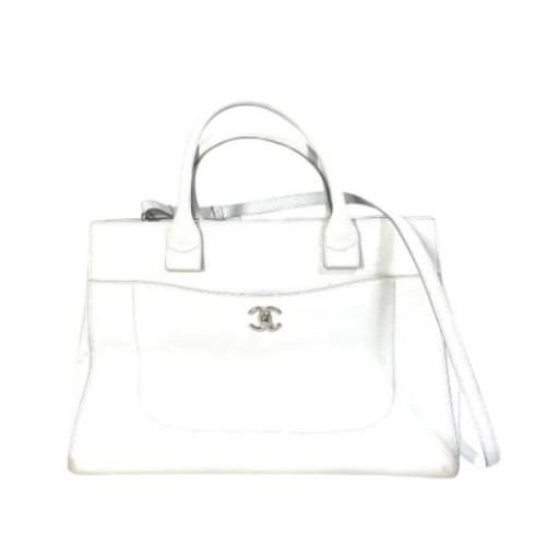 Pre-owned Leather chanel-bags Chanel Vintage , White , Dames