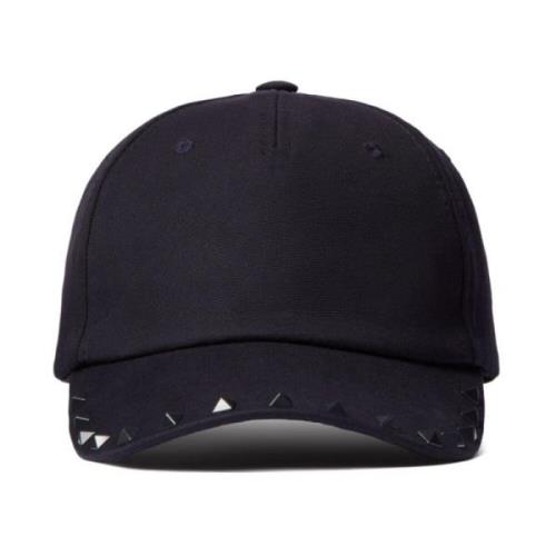 Rockstud Baseball Cap Zwarte Hoed Valentino Garavani , Black , Heren