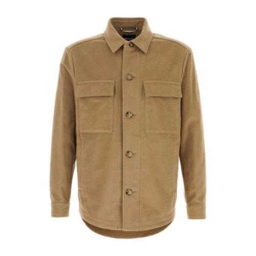 Katoenen Cappuccio Shirt Boss , Beige , Heren