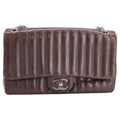 Pre-owned Leather chanel-bags Chanel Vintage , Brown , Dames