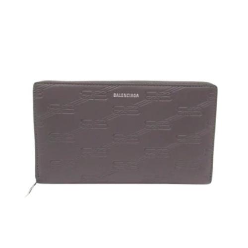 Pre-owned Leather wallets Balenciaga Vintage , Gray , Dames