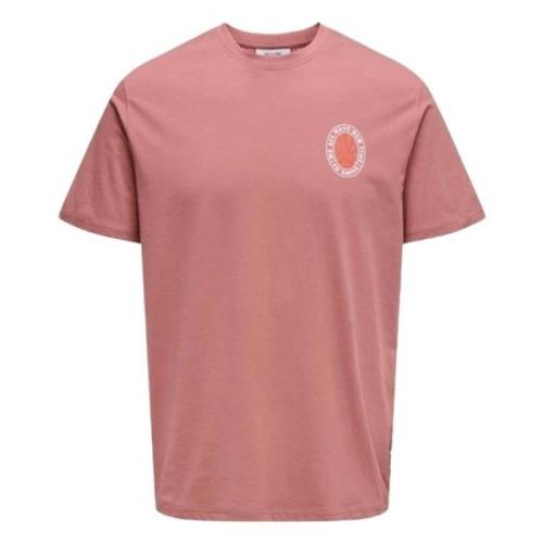 T-shirt Only & Sons , Pink , Dames