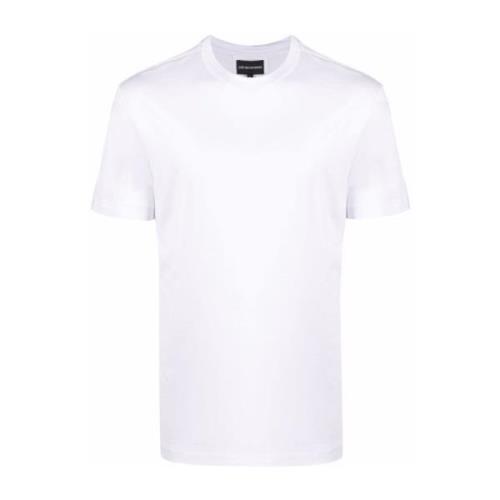 Wit Logo-Patch T-shirt Korte Mouw Emporio Armani , White , Heren