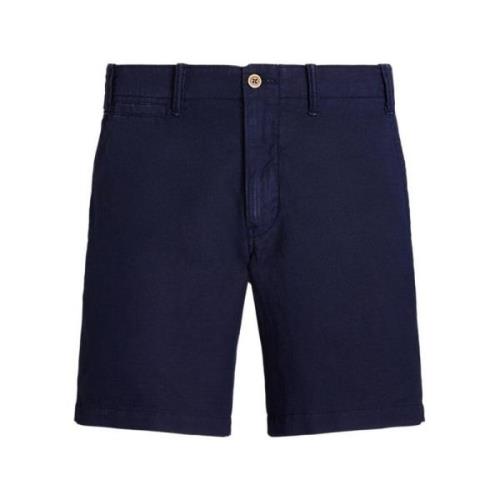 Blauwe Chino Shorts met Rits en Knoop Ralph Lauren , Blue , Heren