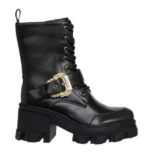 Hoge hak veterlaarzen met rits Versace Jeans Couture , Black , Dames