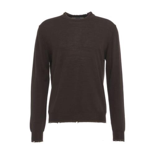 Bruine Gebreide Trui Aw24 Handwas Mauro Grifoni , Brown , Heren