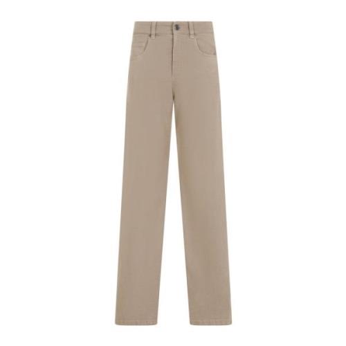 Medium Brown Cotton Pants Brunello Cucinelli , Brown , Dames