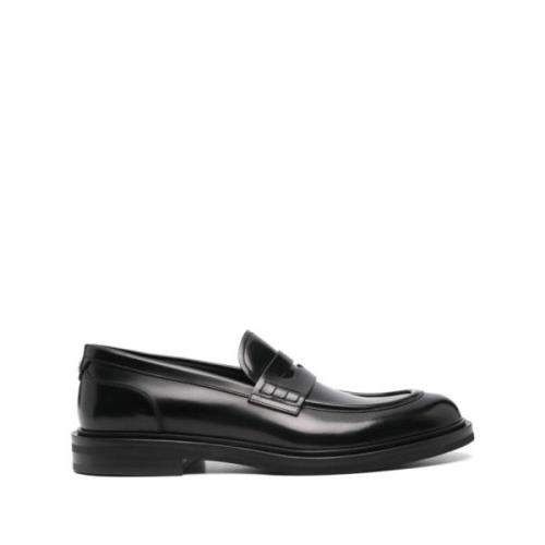 Zwarte platte schoenen met penny slot Dolce & Gabbana , Black , Heren