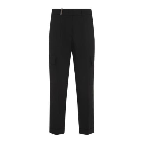 Cargo Pants 605 Nero Peserico , Black , Dames