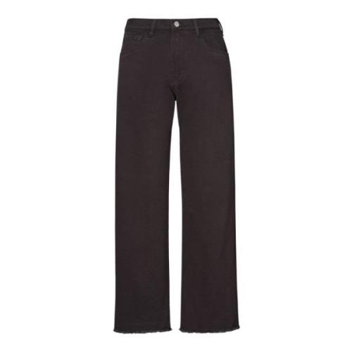 Boyfriend Broek Rechte Snit Enkel Lengte Massimo Alba , Black , Dames