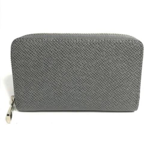 Pre-owned Leather wallets Louis Vuitton Vintage , Gray , Dames