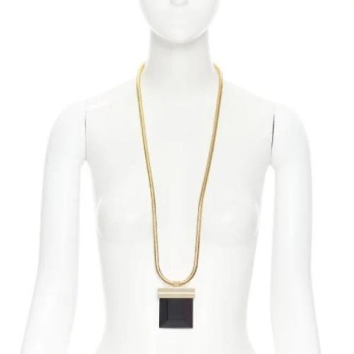 Pre-owned Metal necklaces Yves Saint Laurent Vintage , Yellow , Dames