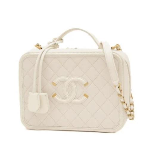 Pre-owned Leather chanel-bags Chanel Vintage , White , Dames