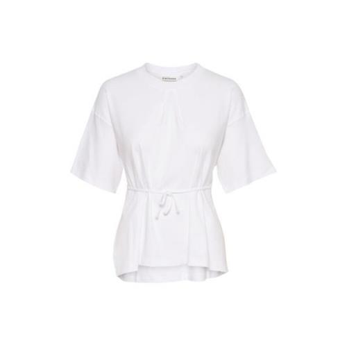 Witte T-shirt met riem Karen by Simonsen , White , Dames