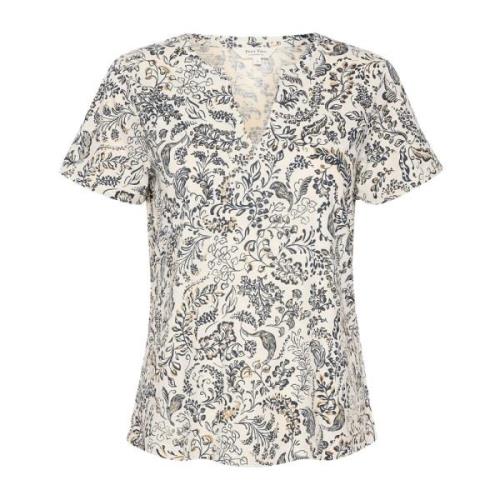 Midnight Navy Botanical Foil T-Shirt Part Two , Multicolor , Dames