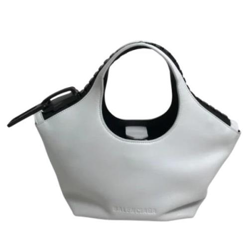 Pre-owned Leather handbags Balenciaga Vintage , White , Dames