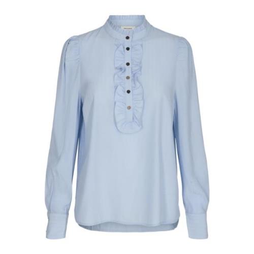 Feminine Chambray Blue Blouse Freequent , Blue , Dames