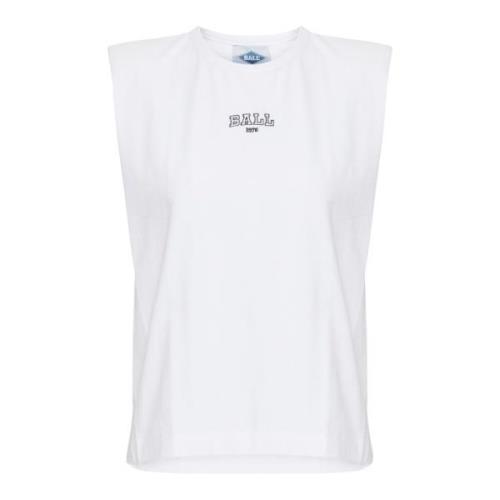 Sleeveless Tops Ball , White , Dames