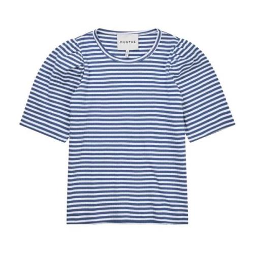 Gestreepte korte mouw top Marineblauw Munthe , Blue , Dames