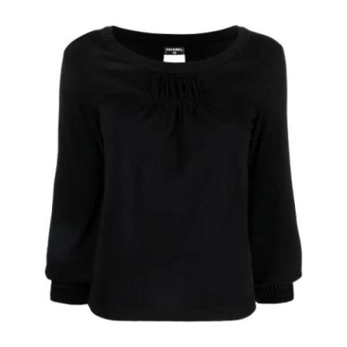 Pre-owned Wool tops Chanel Vintage , Black , Dames