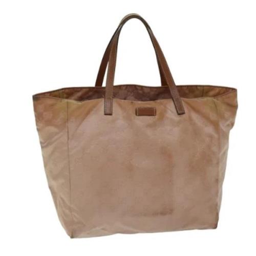 Pre-owned Canvas totes Gucci Vintage , Beige , Dames