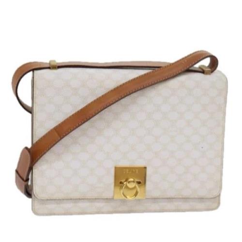 Pre-owned Leather shoulder-bags Celine Vintage , White , Dames