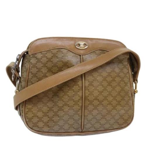 Pre-owned Canvas shoulder-bags Celine Vintage , Beige , Dames