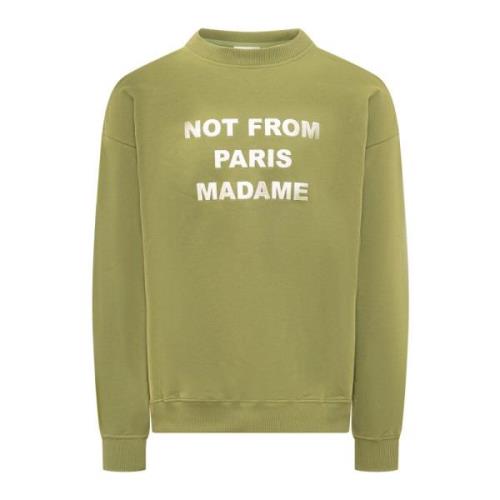 Slogan Sweatshirt Drole de Monsieur , Green , Heren