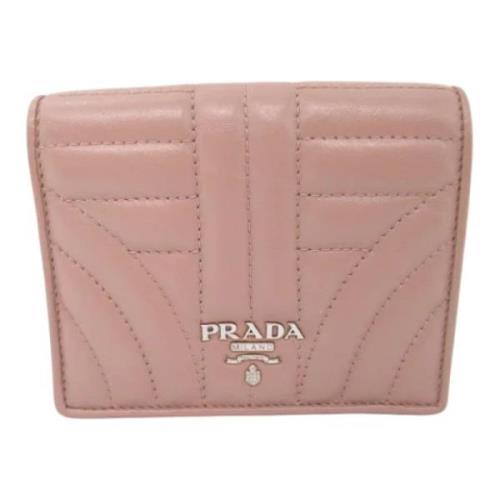 Pre-owned Leather wallets Prada Vintage , Pink , Dames