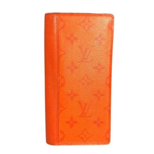 Pre-owned Leather wallets Louis Vuitton Vintage , Orange , Dames