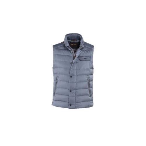 Iridescent Waterdichte Vest met Ganzendons Moorer , Blue , Heren