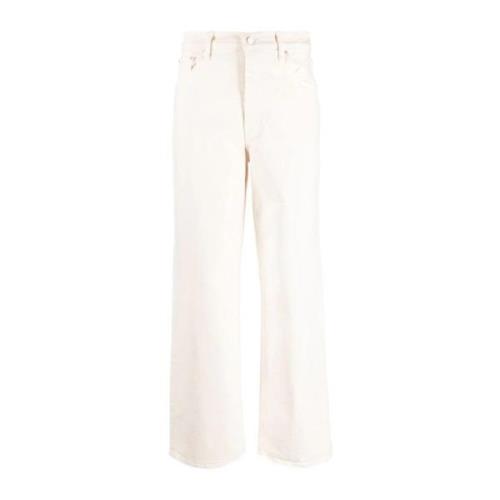 Wide Leg Spinner Jeans Mother , Beige , Dames