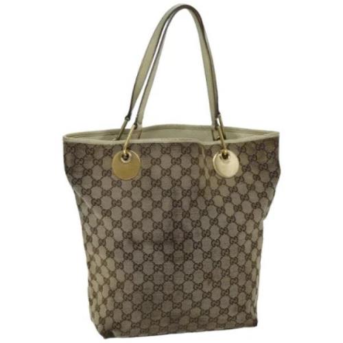 Pre-owned Canvas totes Gucci Vintage , Beige , Dames