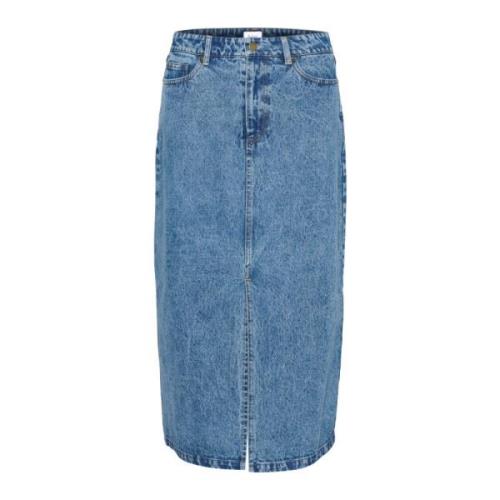 Denim Rok met Voor Split Saint Tropez , Blue , Dames