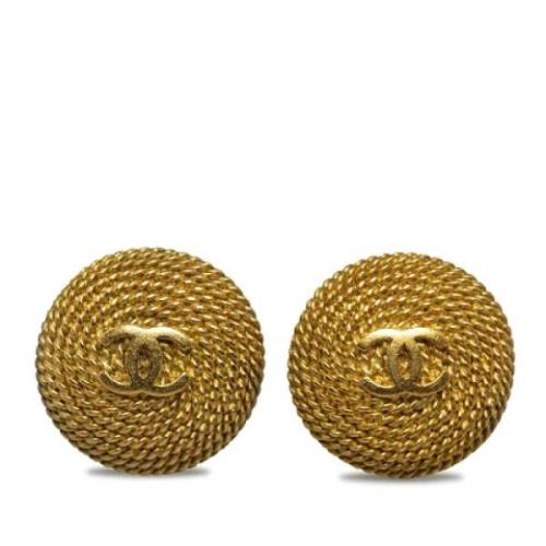 Pre-owned Yellow Gold earrings Chanel Vintage , Yellow , Dames