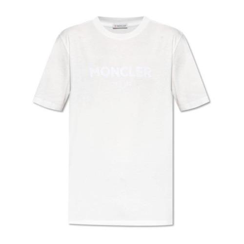 T-shirt met logo Moncler , White , Heren