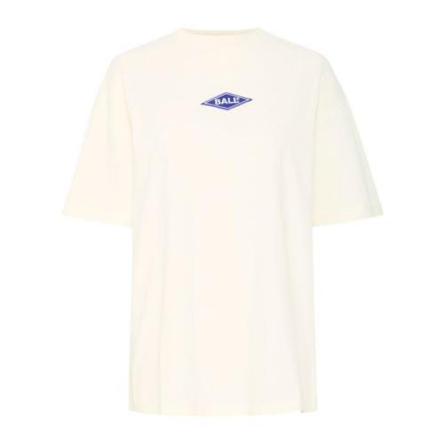 Sporty Tee Bluser Off White Ball , White , Dames