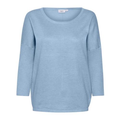 Heather Melange Trui met ¾ Mouwen Saint Tropez , Blue , Dames