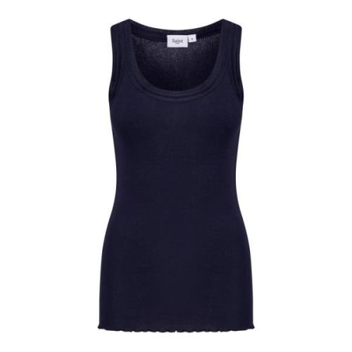 Gerimpelde Rand Tank Top Nacht Hemel Saint Tropez , Blue , Dames