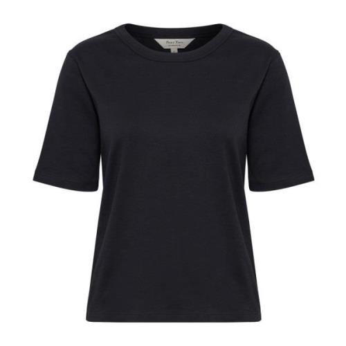 Klassiek Zwart Katoenen T-Shirt Part Two , Black , Dames