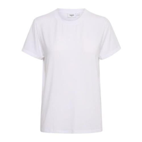 Basis Wit T-Shirt Saint Tropez , White , Dames